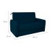 Sofá-Cama Casal com Baú 2 Lugares Zaia Suede Azul