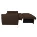 Sofá-Cama Casal com Baú 2 Lugares Zaia Suede Marrom