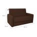 Sofá-Cama Casal com Baú 2 Lugares Zaia Suede Marrom
