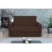 Sofá-Cama Casal com Baú 2 Lugares Zaia Suede Marrom