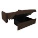 Sofá-Cama Casal com Baú 2 Lugares Zaia Suede Marrom