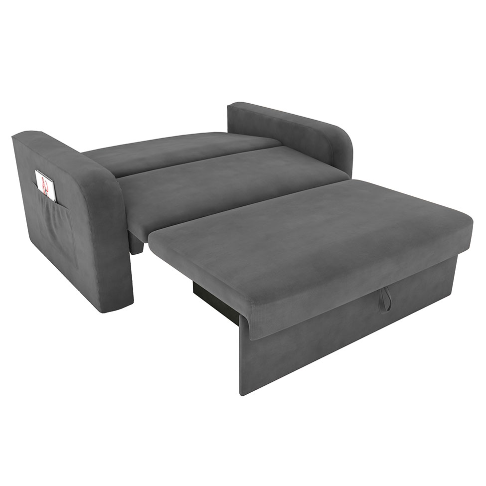Sofá-Cama Daiane Veludo Light Cinza