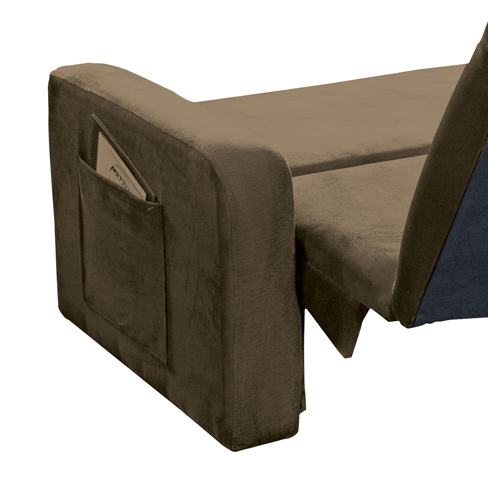 Sofá-Cama Daiane Veludo Light Marrom