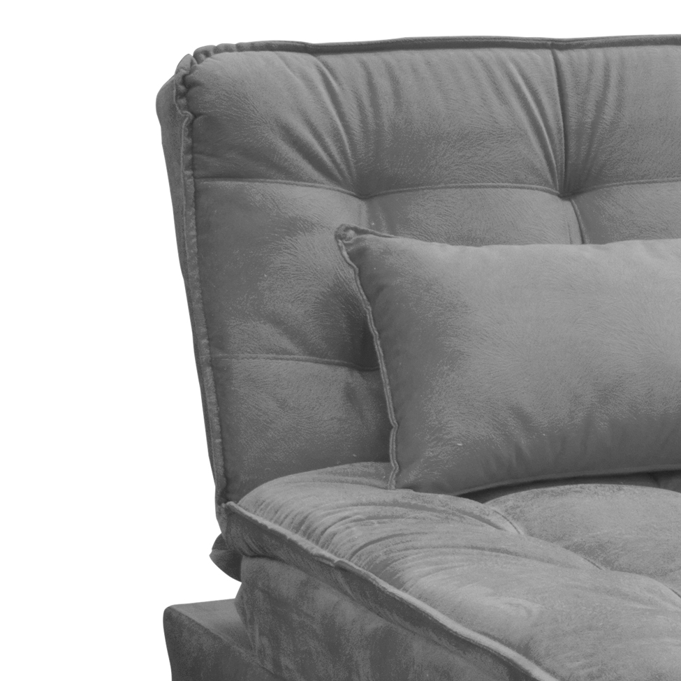 Sofá-Cama Solteiro  Penélope Veludo Cinza