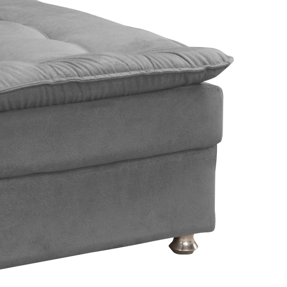 Sofá-Cama Solteiro  Penélope Veludo Cinza