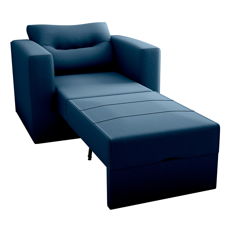 Sofá-Cama Solteiro Marisol Suede Azul