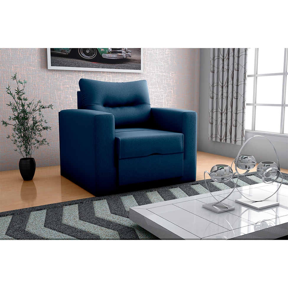 Sofá-Cama Solteiro Marisol Suede Azul
