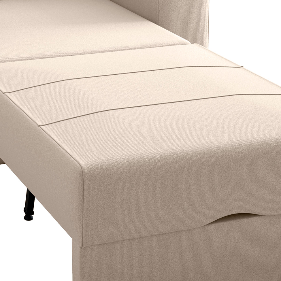 Sofá-Cama Solteiro Marisol Suede Bege
