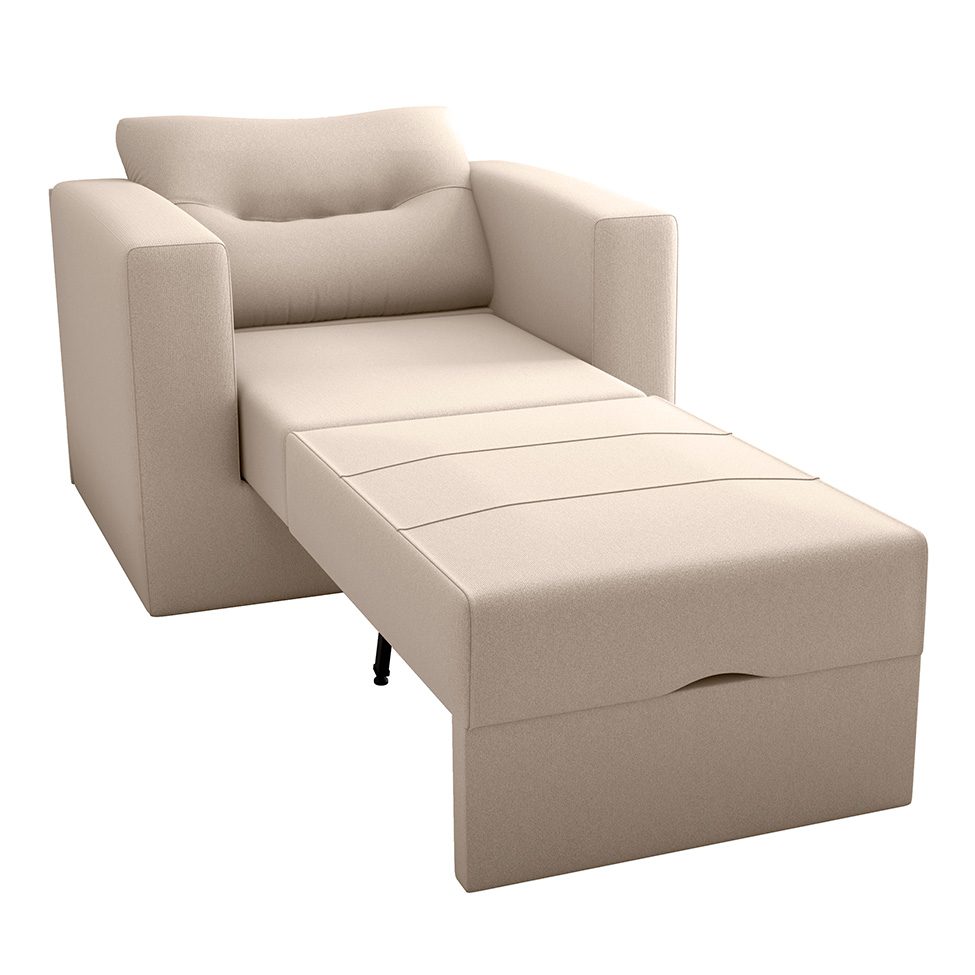 Sofá-Cama Solteiro Marisol Suede Bege