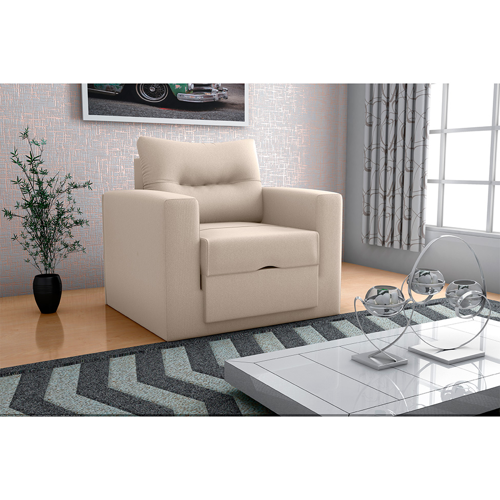 Sofá-Cama Solteiro Marisol Suede Bege