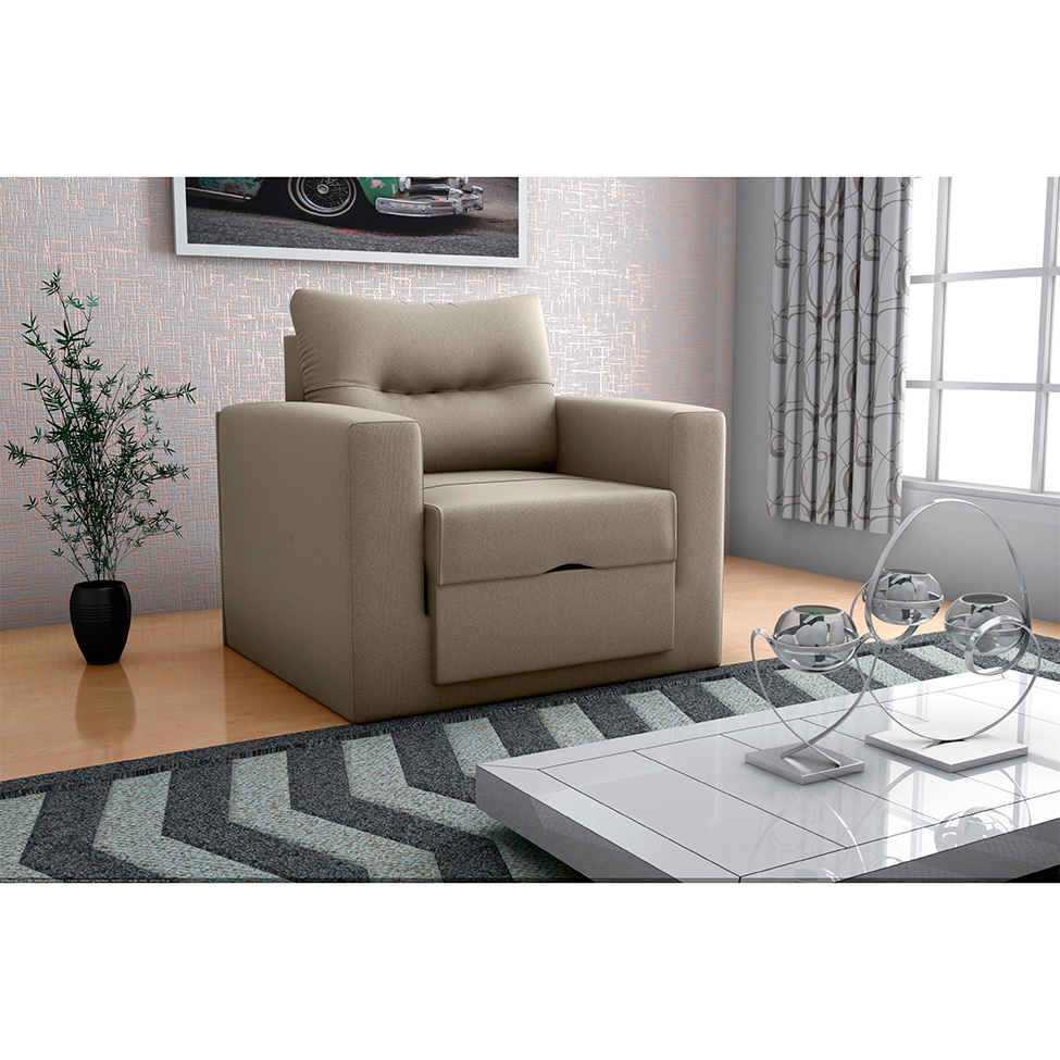 Sofá-Cama Solteiro Marisol Suede Capuccino