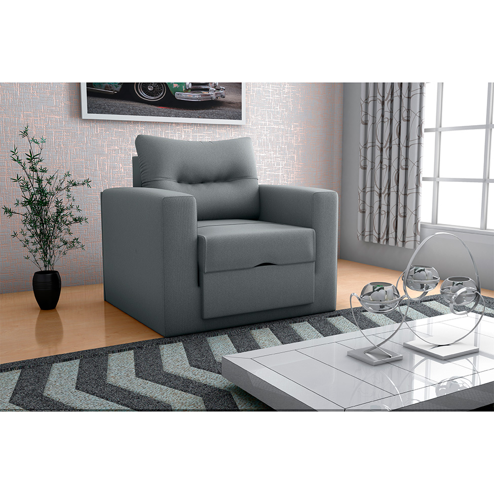 Sofá-Cama Solteiro Marisol Suede Cinza