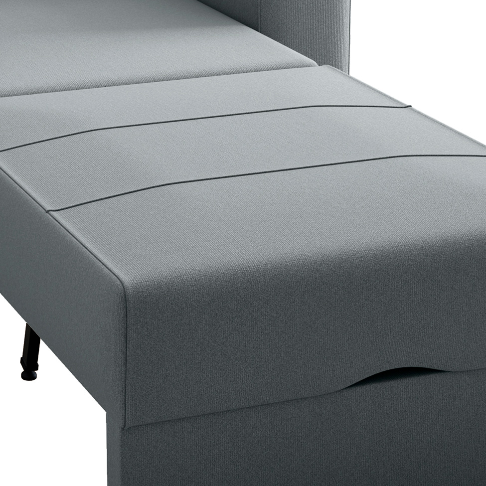 Sofá-Cama Solteiro Marisol Suede Cinza