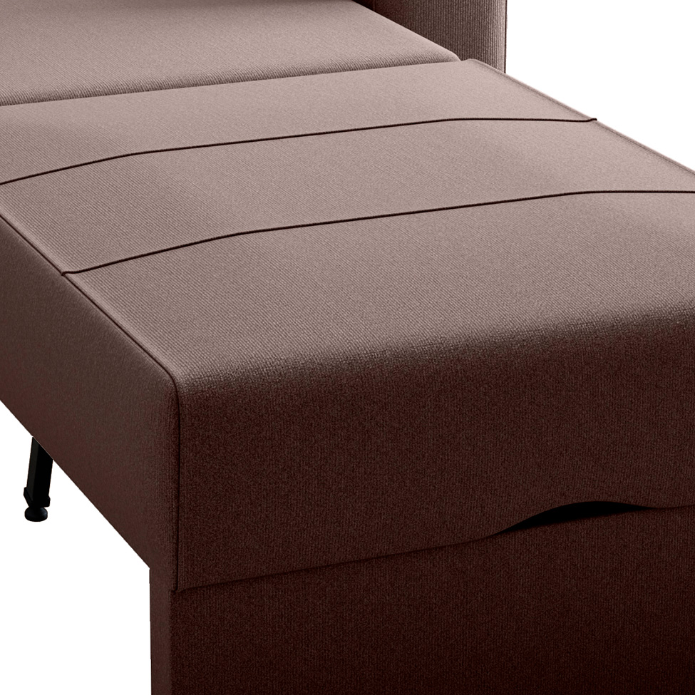 Sofá-Cama Solteiro Marisol Suede Marrom