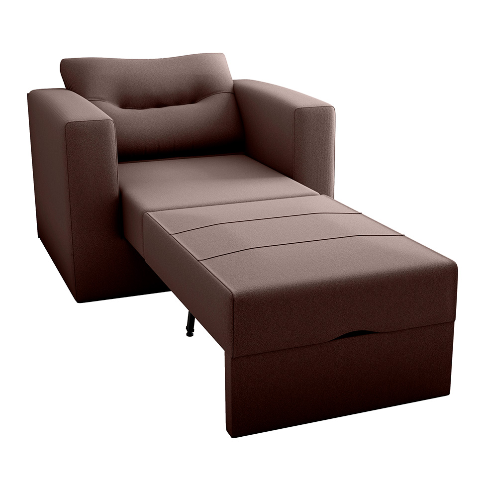 Sofá-Cama Solteiro Marisol Suede Marrom