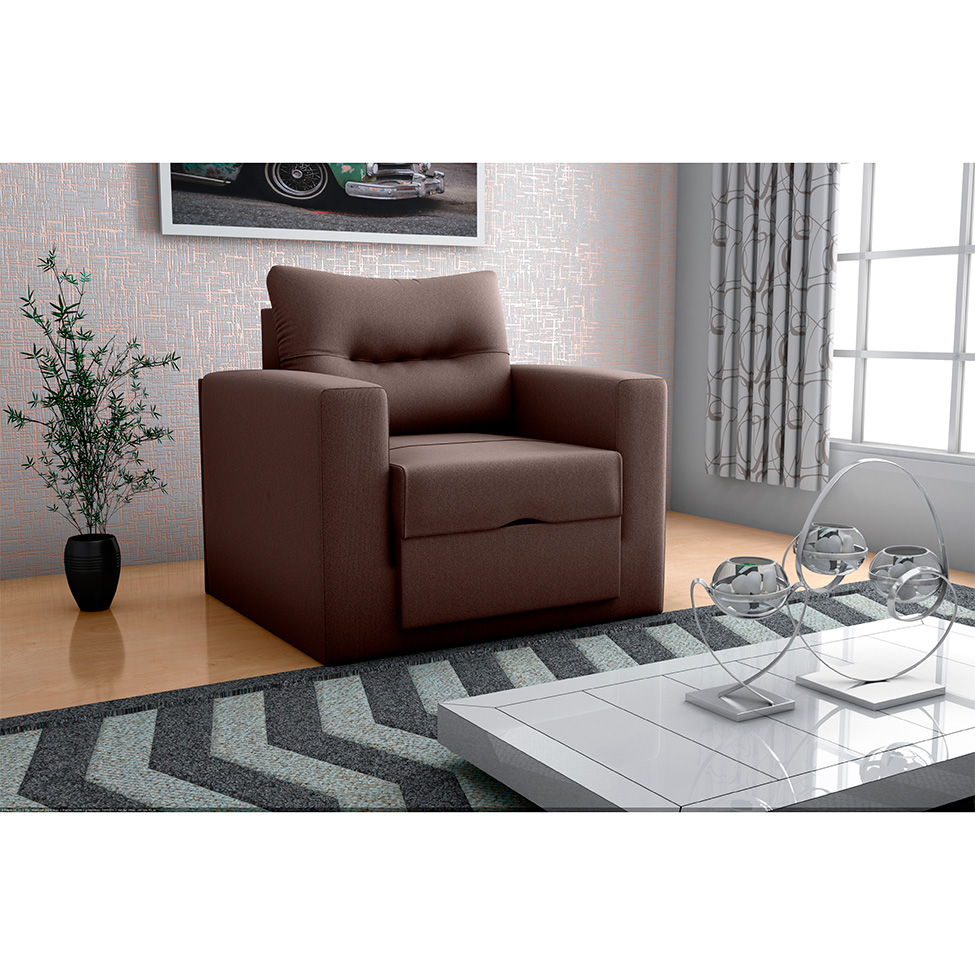 Sofá-Cama Solteiro Marisol Suede Marrom