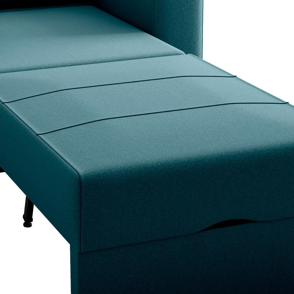 Sofá-Cama Solteiro Marisol Suede Petróleo