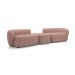 Sofá Modular 3 Lugares com Puff Estocolmo Aston WR Blush Salmão 212 cm