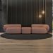 Sofá Modular 3 Lugares com Puff Estocolmo Aston WR Blush Salmão 212 cm