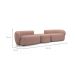 Sofá Modular 4 Lugares com Puff Estocolmo Aston WR Blush Salmão 252 cm