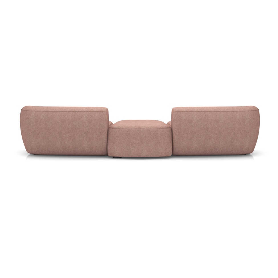 Sofá Modular 4 Lugares com Puff Estocolmo Aston WR Blush Salmão 272 cm