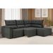 Sofá de Canto 3 Lugares Santorini Veludo Cinza 230 cm