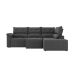 Sofá de Canto 3 Lugares Santorini Veludo Cinza 230 cm