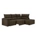 Sofá de Canto 3 Lugares Santorini Veludo Marrom 230 cm