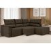 Sofá de Canto 3 Lugares Santorini Veludo Marrom 230 cm