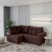 Sofá de Canto 4 Lugares Leme Suede Marrom