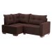 Sofá de Canto 4 Lugares Leme Suede Marrom