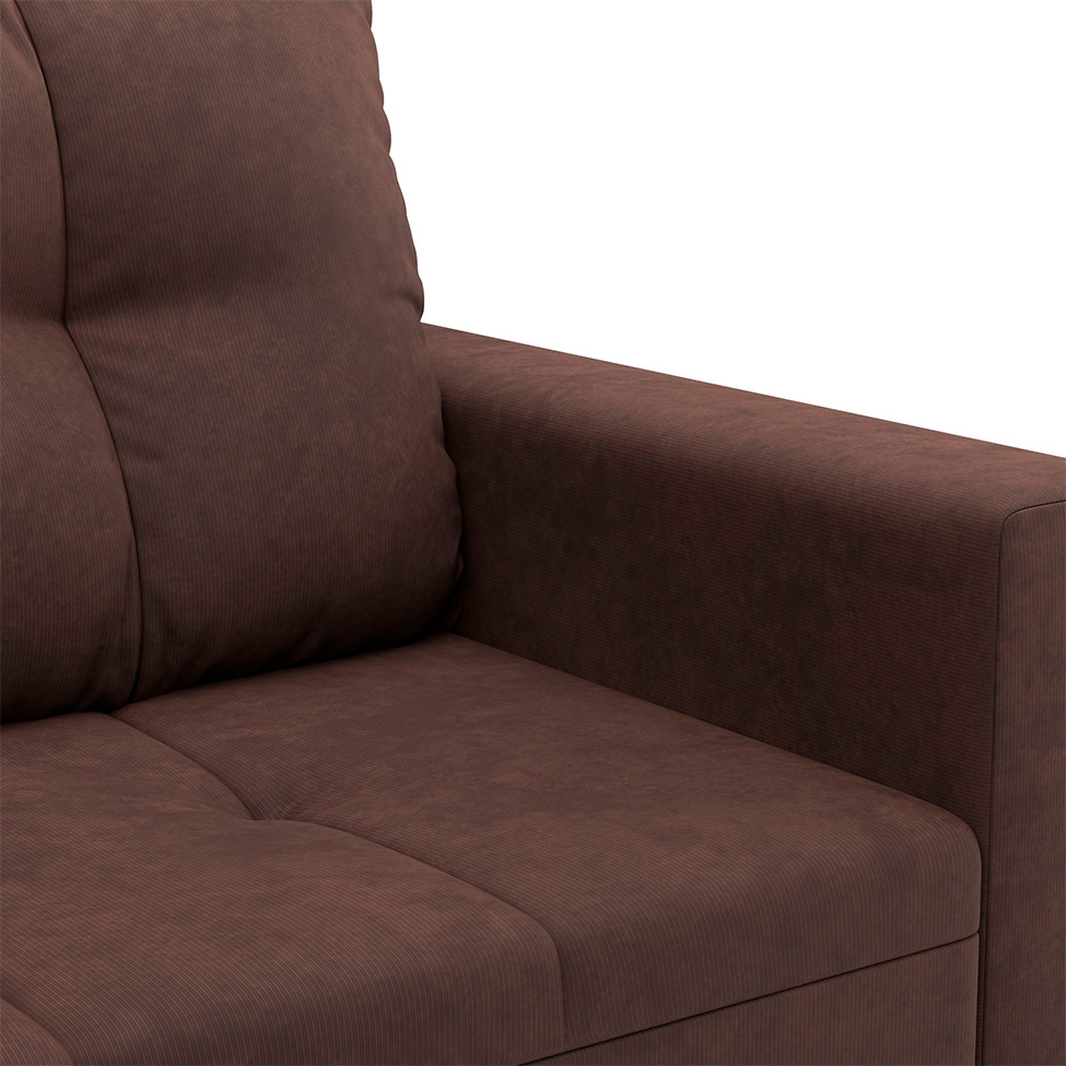 Sofá de Canto 4 Lugares Leme Suede Marrom