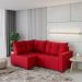Sofá de Canto 4 Lugares Leme Suede Vermelho