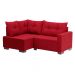 Sofá de Canto 4 Lugares Leme Suede Vermelho