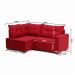 Sofá de Canto 4 Lugares Leme Suede Vermelho
