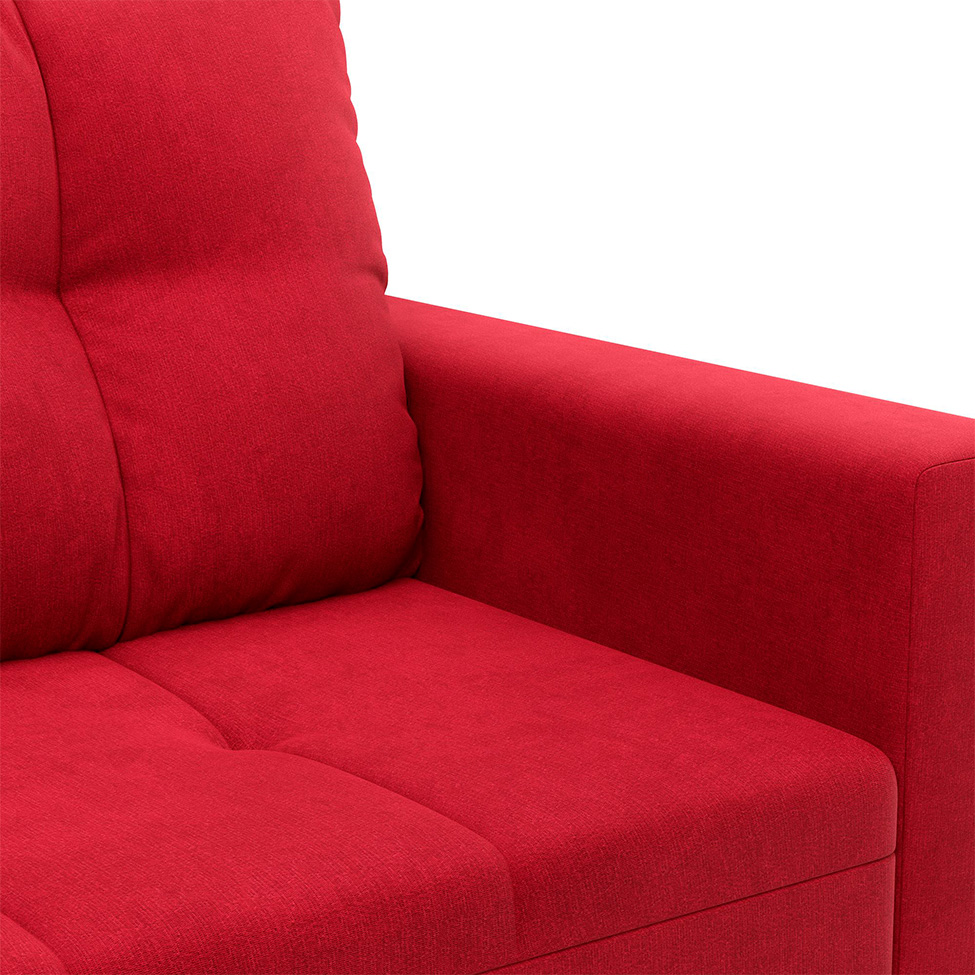 Sofá de Canto 4 Lugares Leme Suede Vermelho