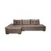 Sofá de Canto 5 Lugares com Chaise Esquerdo Guarapari Suede Café