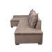 Sofá de Canto 5 Lugares com Chaise Esquerdo Guarapari Suede Café