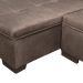 Sofá de Canto 5 Lugares com Chaise Esquerdo Guarapari Suede Café