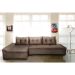 Sofá de Canto 5 Lugares com Chaise Esquerdo Guarapari Suede Café