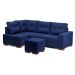 Sofá de Canto 6 Lugares Gávea Suede Azul