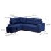 Sofá de Canto 6 Lugares Gávea Suede Azul