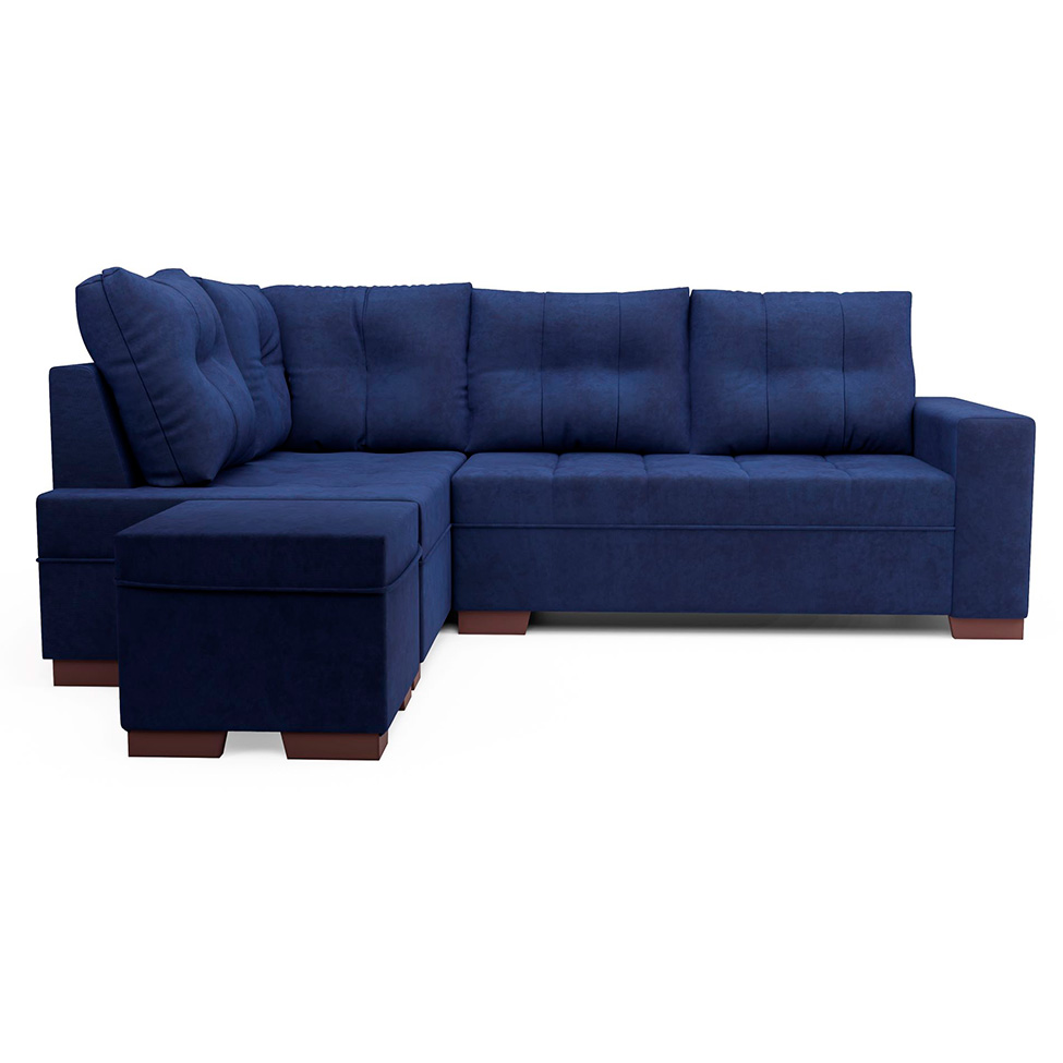 Sofá de Canto 6 Lugares Gávea Suede Azul