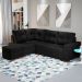 Sofá de Canto 6 Lugares Gávea Suede Preto
