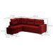 Sofá de Canto 6 Lugares Gávea Suede Vermelho