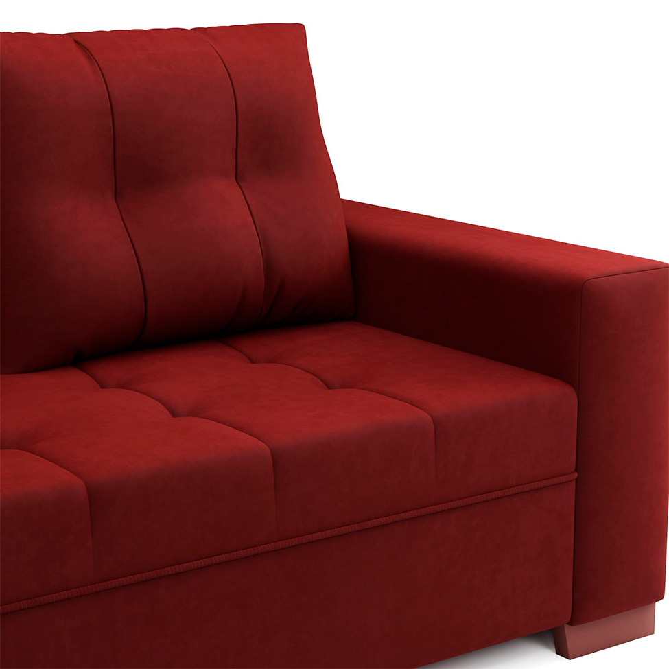 Sofá de Canto 6 Lugares Gávea Suede Vermelho