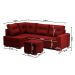Sofá de Canto 6 Lugares Gávea Suede Vermelho
