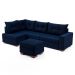 Sofá de Canto 7 Lugares Glória Suede Azul
