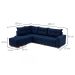 Sofá de Canto 7 Lugares Glória Suede Azul