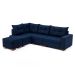 Sofá de Canto 7 Lugares Glória Suede Azul